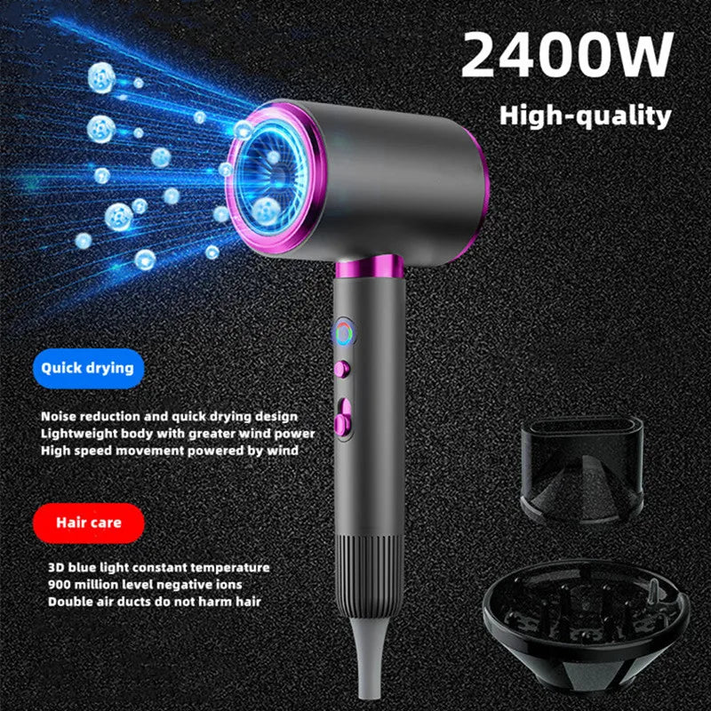 Manufacturer's Direct Selling 2400w High-Power Negative Ion Blue Light Hair Dryer for Home and Salon Use