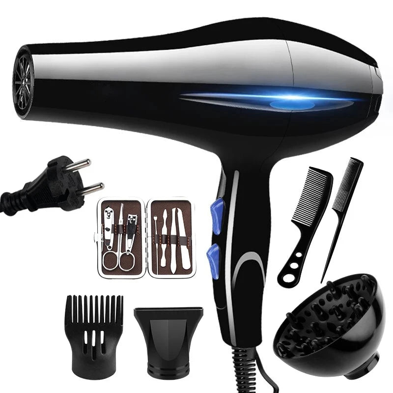 2200W Professional Powerful Hair Dryer with Quick Hot and Cold Heating Air-collecting Ionic Air Blow Dryer