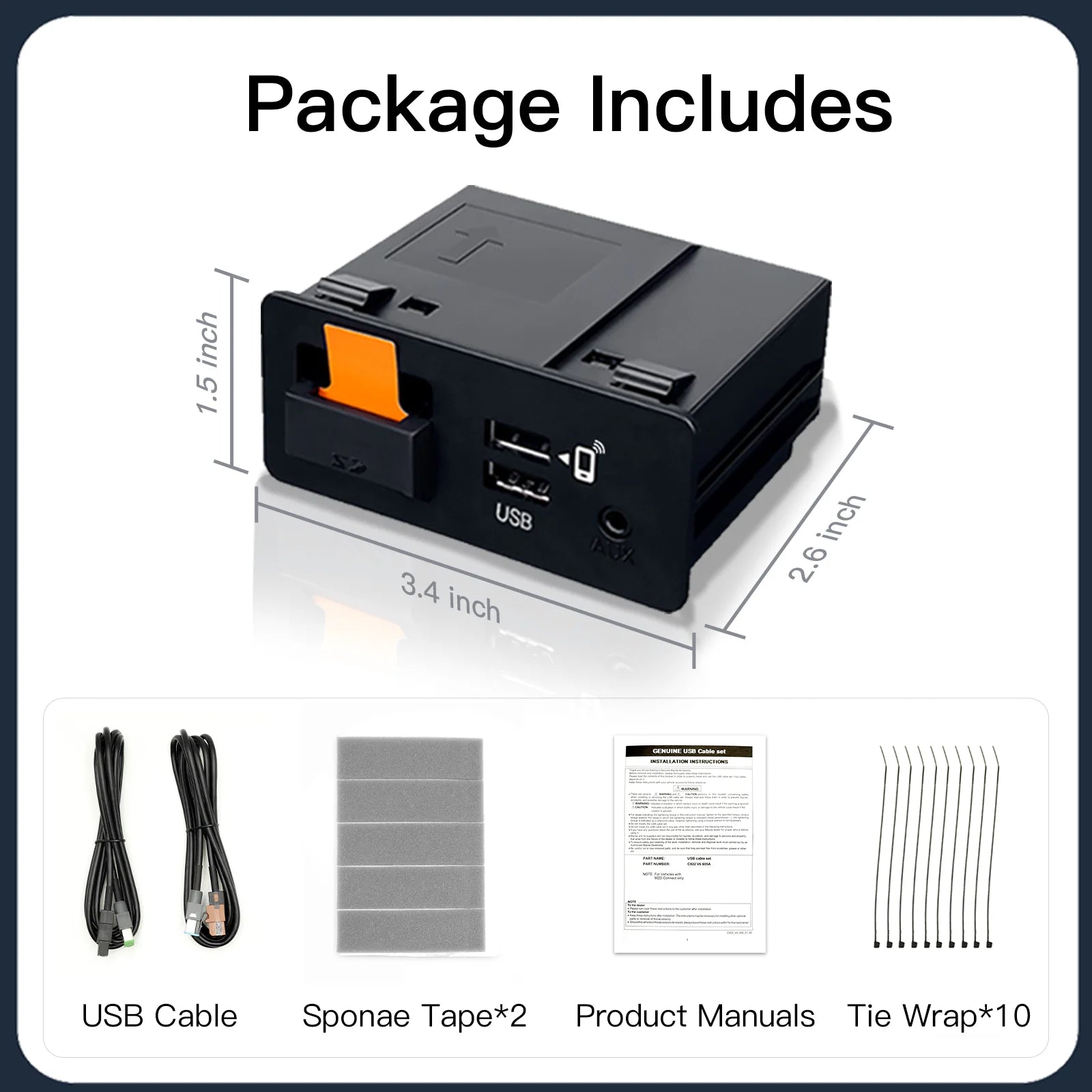 Retrofit Mazda 2 3 6 CX3 CX5 CX8 CX9 MX5 TK78669U0C Kit's NEW P3 Wireless Apple CarPlay Android Auto Adapter USB Hub OEM