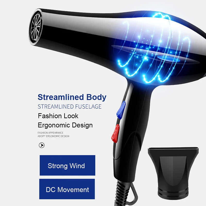 2200W Professional Powerful Hair Dryer with Quick Hot and Cold Heating Air-collecting Ionic Air Blow Dryer