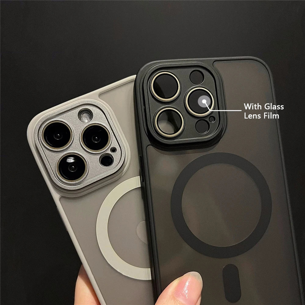 High-end Matte Armour with a Shockproof Cover for the Magsafe Magnetic Wireless Charging Case for the iPhone 11, 12, 13, 14, 15, 16, and 17 Air Pro Max