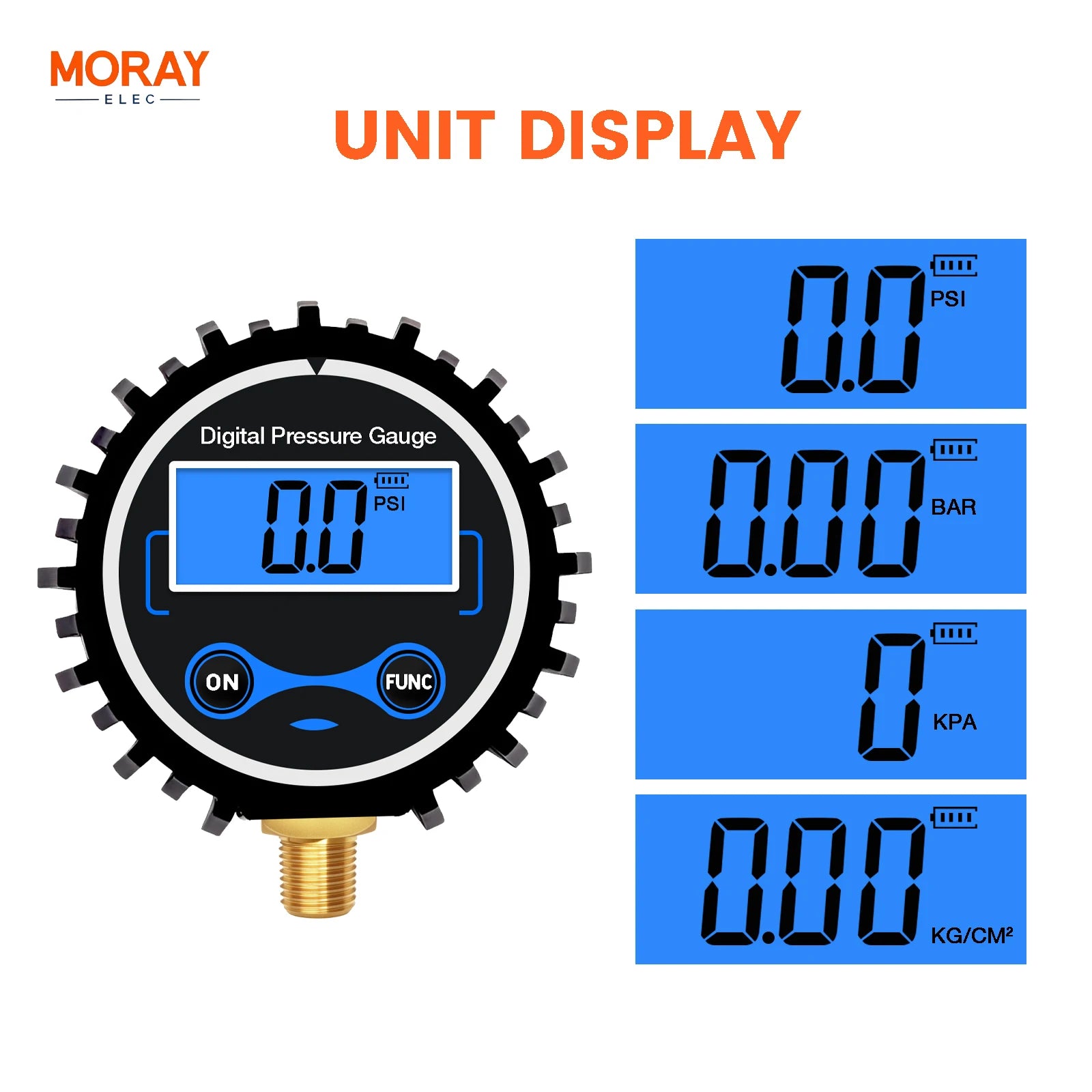 Moray ME266P NPT1/4 Battery Powered High Quality Car Truck Motorcycle Oil Pressure Sensor with Tire Air Digital Pressure Gauge
