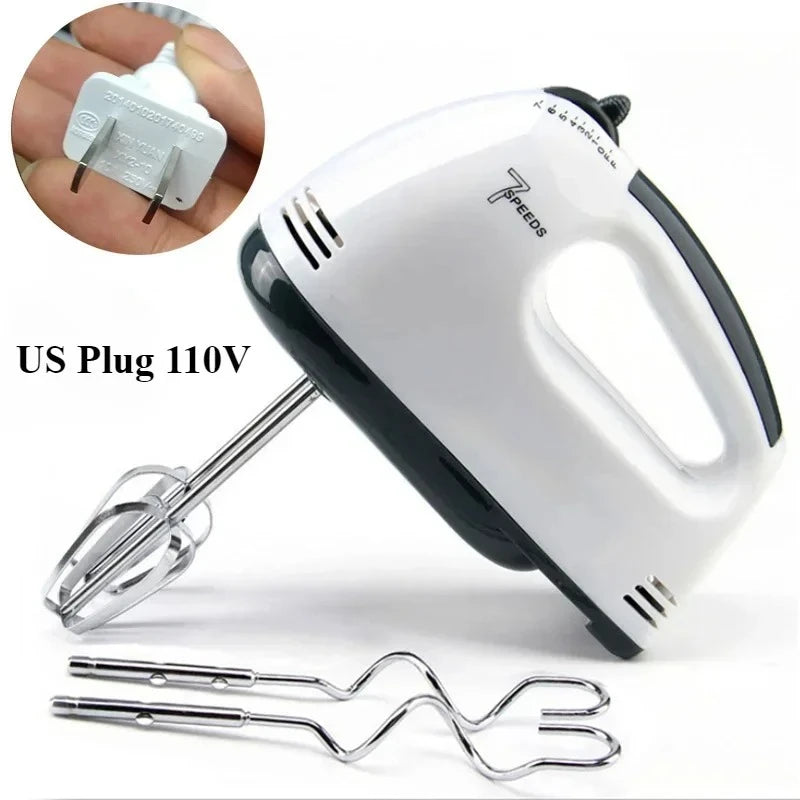 This multipurpose kitchen mixing appliance is a 7-speed electric hand mixer that automatically blends cream, eggs, cake, and dough.