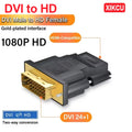 XIKCU 2025 DVI Male to HDMI-compatible Video Converter for PC HD TV Projector DVI to HDMI-Compatible Adapter DVI Plated Plug