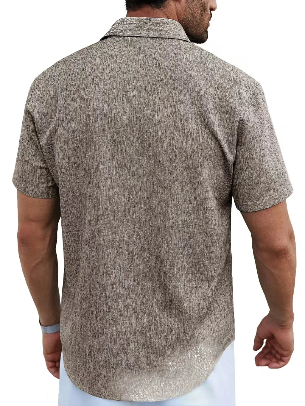 Men's New Lapel Short Sleeve Shirt for Summer: Adaptable Business Casual Top