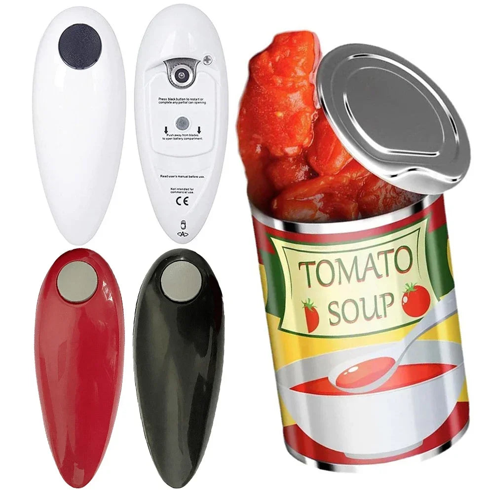 Battery-operated Electric Can Opener Automatic Jar Opener Smooth Edge Bottle Opener for All Types of Jars, Suitable for Weak Hands
