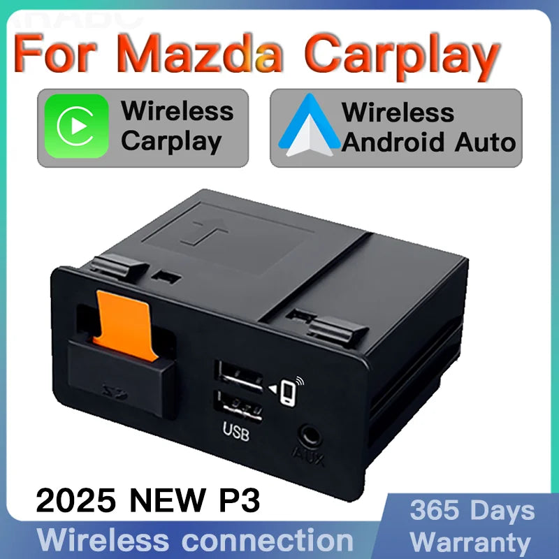 Retrofit Mazda 2 3 6 CX3 CX5 CX8 CX9 MX5 TK78669U0C Kit's NEW P3 Wireless Apple CarPlay Android Auto Adapter USB Hub OEM
