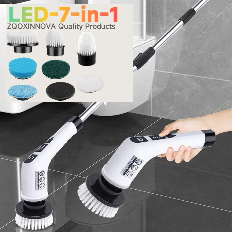 Multipurpose household cleaning brush, kitchen appliances, hair brushes, bathroom brooms, toilet mops and an electric cordless spin scrubber