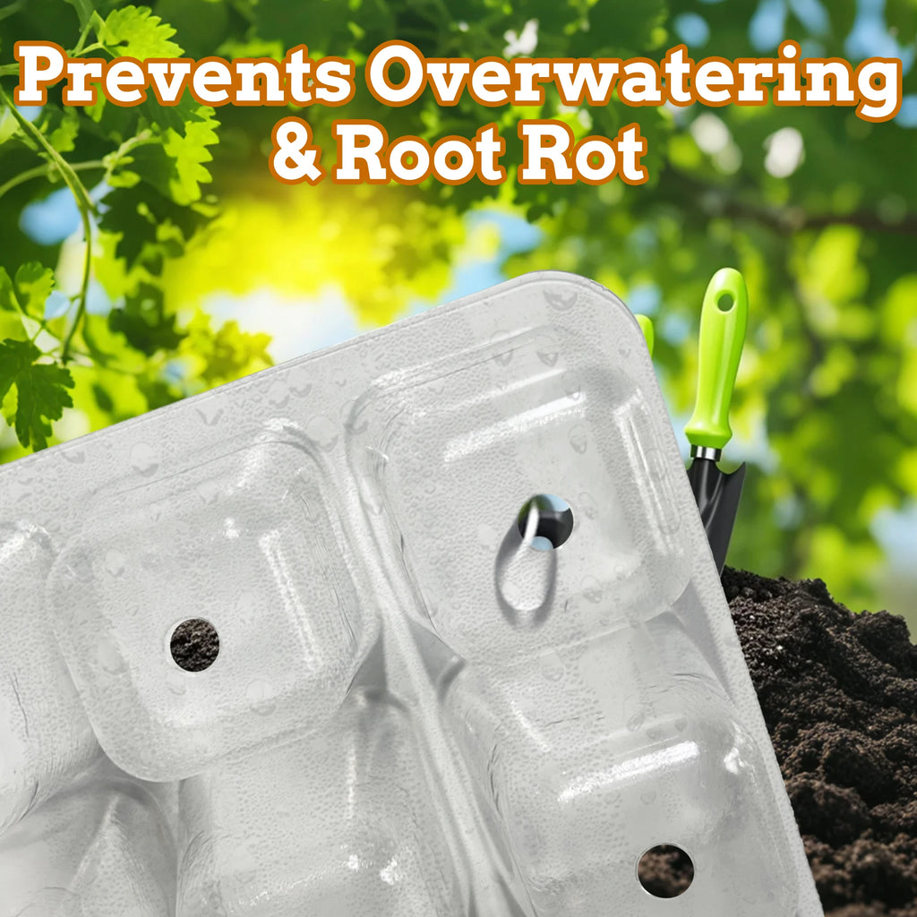 Two-pack propagation trays with a humidity dome, a 24-cell plant starter tray set, and a seed starter kit with built-in heat