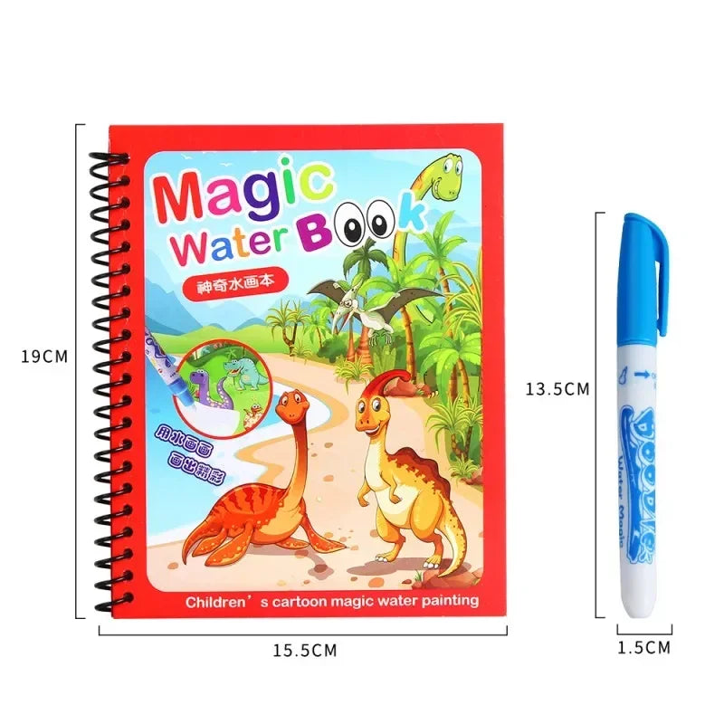 Kids' Drawing Colouring Books: Magic Water Book with Pen for Children Ages 2 to 4 Learning Education Toy Baby Montessori Toys