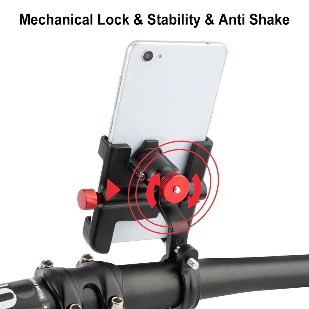 Bike Phone Mount Adjustable Non-Slip Aluminium Handlebar Bicycle Phone Holder for iPhone 13, 12, 11, Samsung S22, and S21