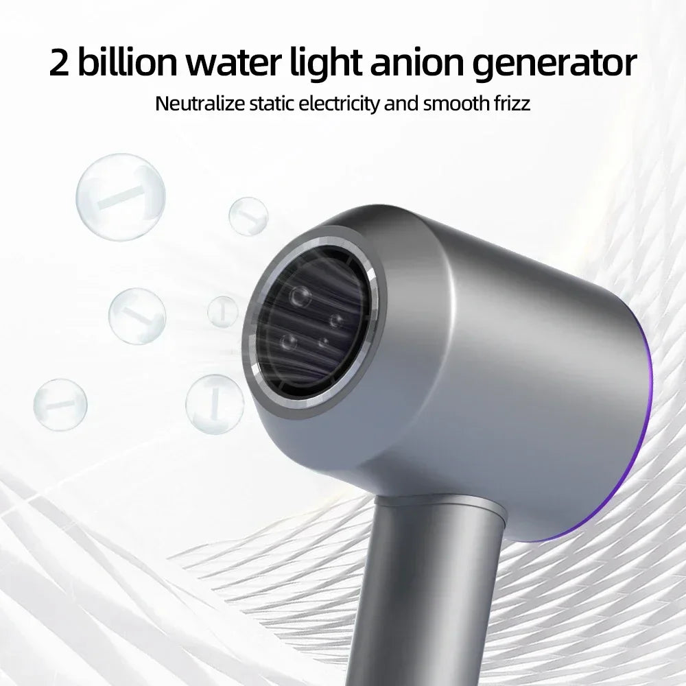 High-speed, blade-free negative ion hair dryer Silent, fast drying with high power Transportable, ideal for both home and travel
