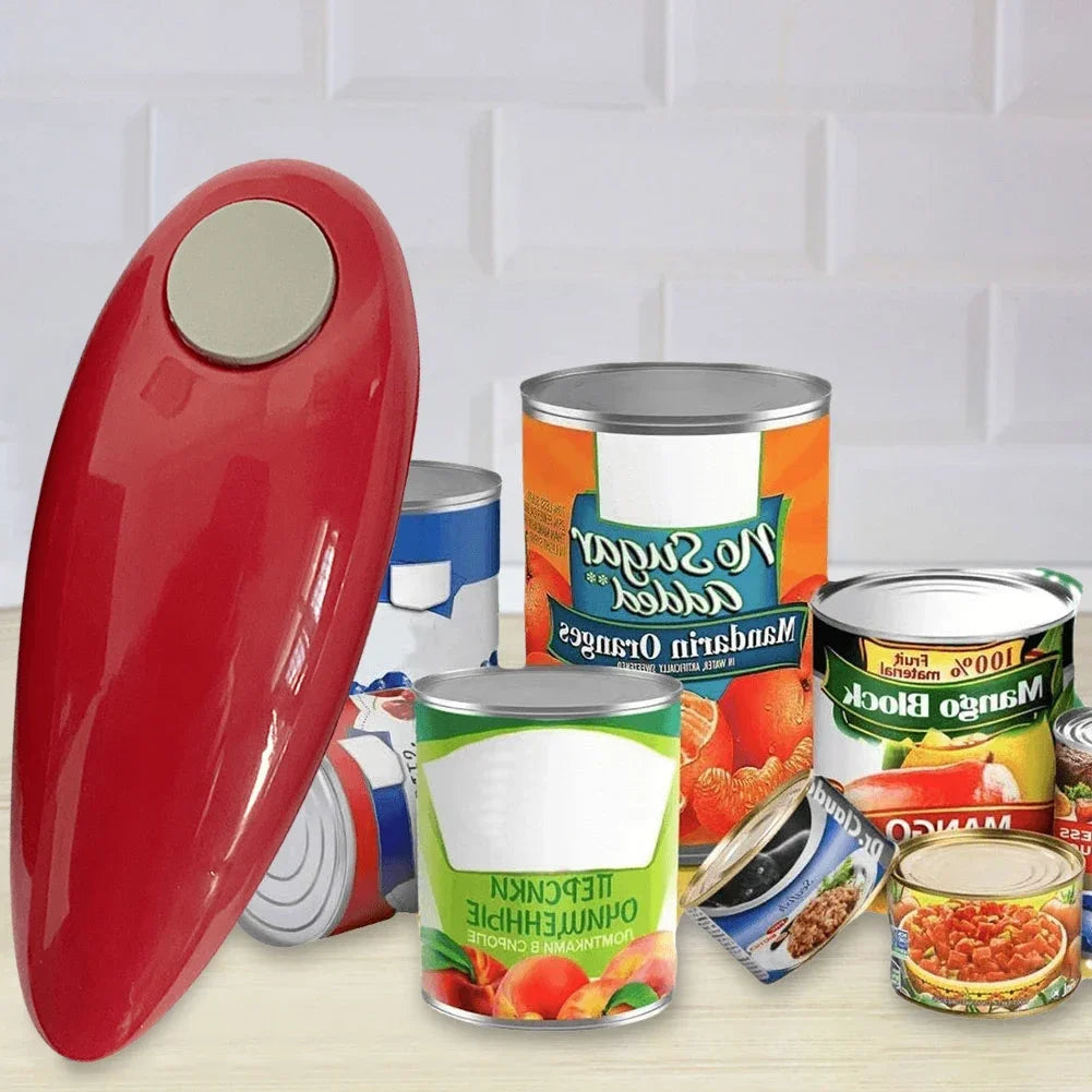 Battery-operated Electric Can Opener Automatic Jar Opener Smooth Edge Bottle Opener for All Types of Jars, Suitable for Weak Hands
