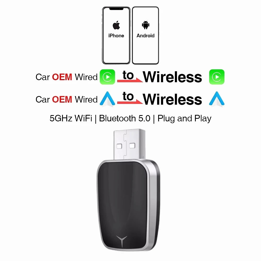 AI Smart Box Car Intelligent Systems for Wired CarPlay Cars with a 2-in-1 Wireless CarPlay Dongle and Wireless Android Auto Adapter