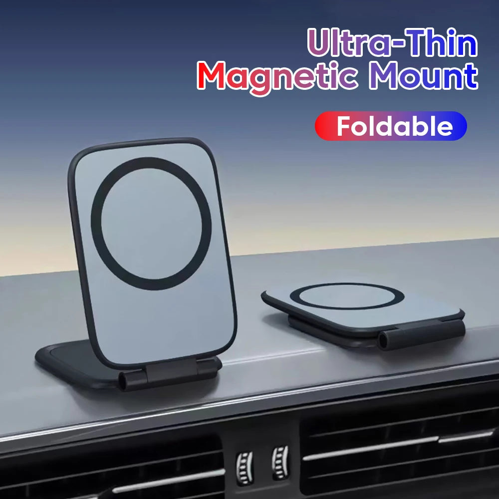 Adjustable, foldable, anti-shake, ultrathin car magnetic mobile phone holder with universal stand accessories