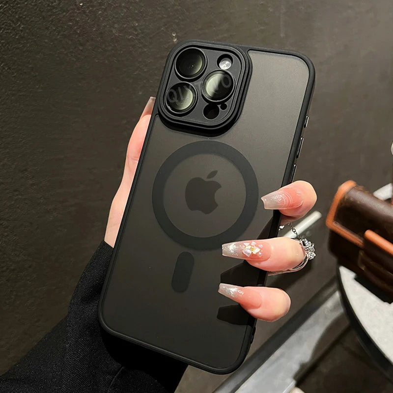 High-end Matte Armour with a Shockproof Cover for the Magsafe Magnetic Wireless Charging Case for the iPhone 11, 12, 13, 14, 15, 16, and 17 Air Pro Max