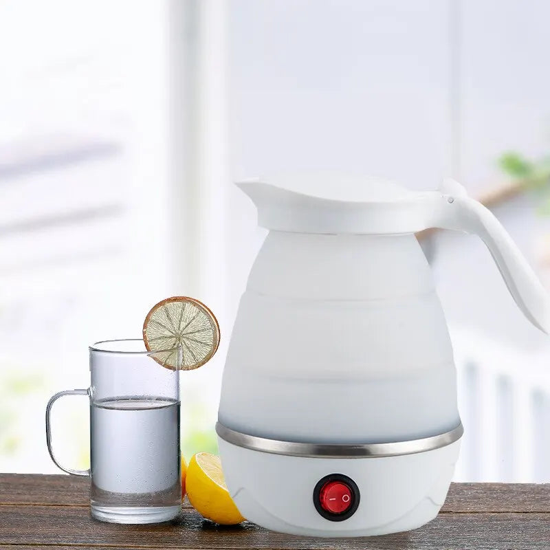 220V Kitchen Appliances Water Boiling Pot, Foldable and Transportable 600ML Household Travel Electric Water Kettle