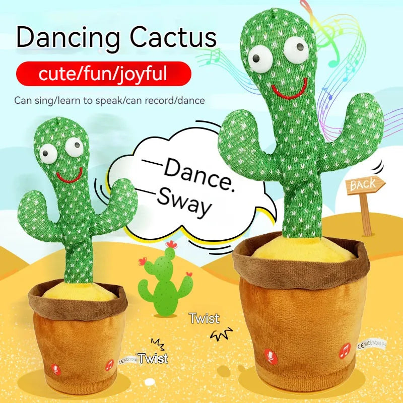Glowing Stuffed Toy for Baby Boys and Girls with Clothes, Dancing Talking Cactus Toys, Singing, Mimicking, Recording, and Repeating What You Say