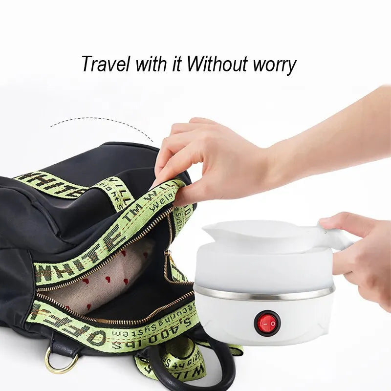 220V Kitchen Appliances Water Boiling Pot, Foldable and Transportable 600ML Household Travel Electric Water Kettle