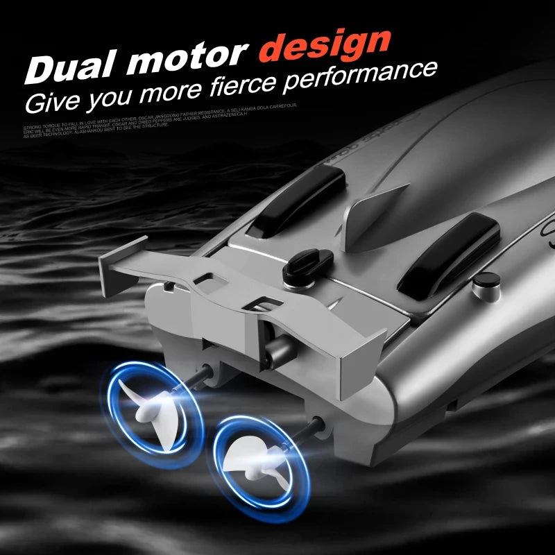 Gifts and toys for boys: 2.4G RC High Speed Racing Boat Waterproof Double Motor Remote Control Professional Speedboat 805