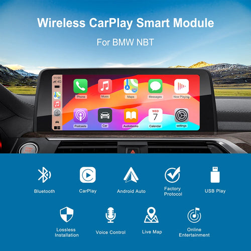 BMW 1 2 3 4 5 6 7 Series X3 X4 X5 X6 MINI NBT CIC System AirPlay Wireless Apple CarPlay Android Auto Intelligent Decoder Box