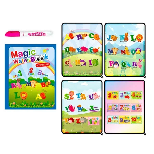 Kids' Drawing Colouring Books: Magic Water Book with Pen for Children Ages 2 to 4 Learning Education Toy Baby Montessori Toys