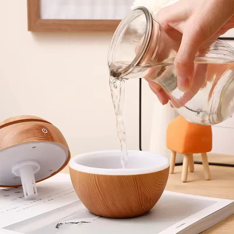 Mini Wood Grain Air Humidifier USB Ultrasonic Cool Mist Sprayer Essential Oil Fragrance Electric Air Aroma Diffuser Purifier