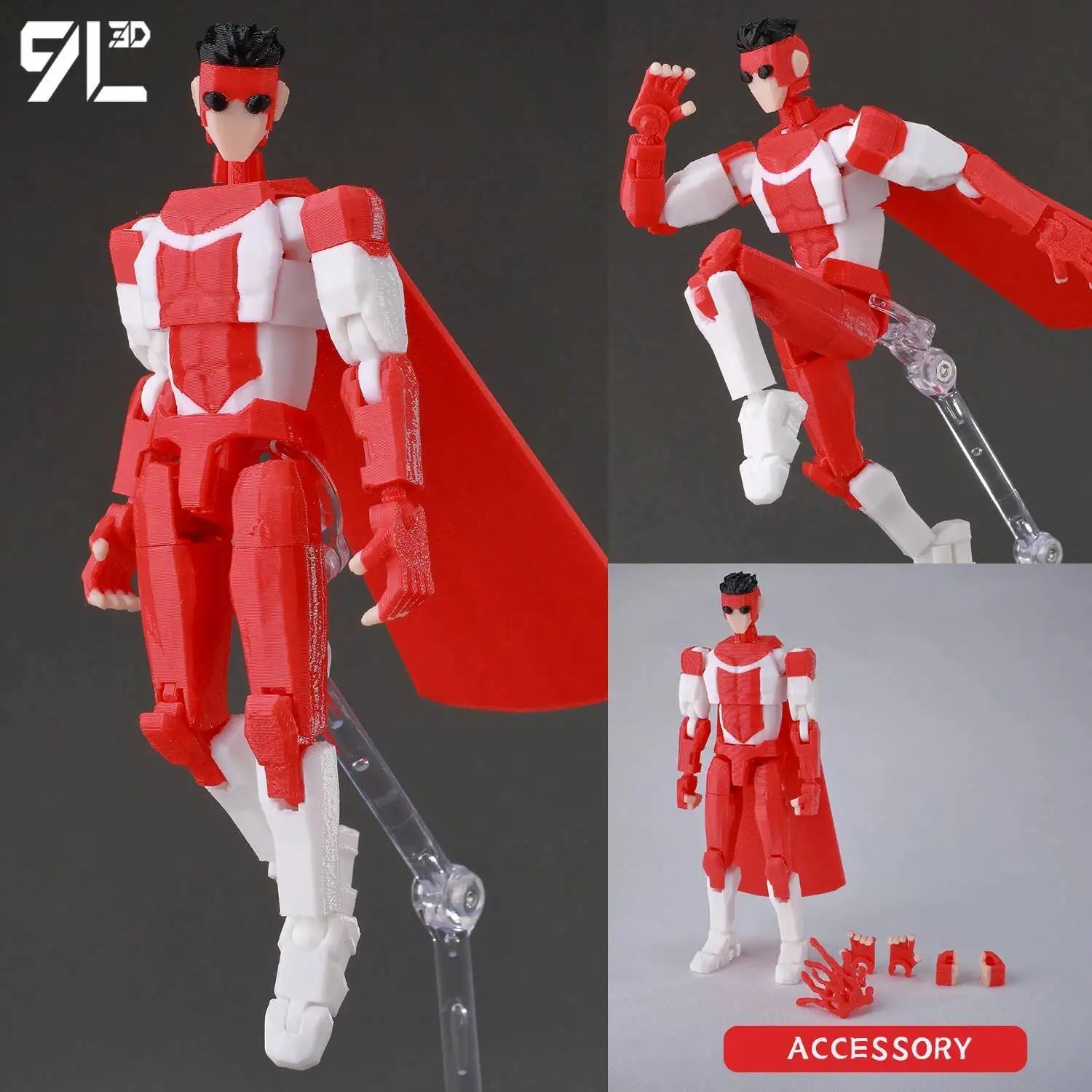 Superheroes Invincible 2.0 Anime Multi-Jointed Shapeshift Toys, Action Figures, Mannequin Model Ornaments, and Gifts Made with 9L3D Printing