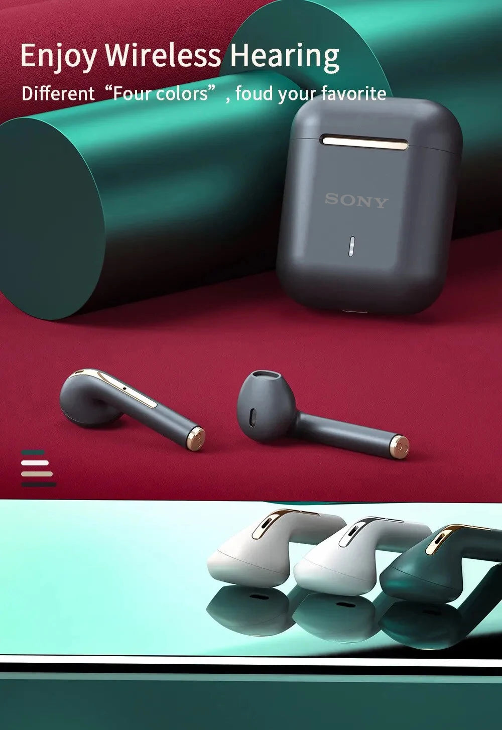 Wireless Bluetooth Earbuds – Noise-Cancelling Waterproof Earphones