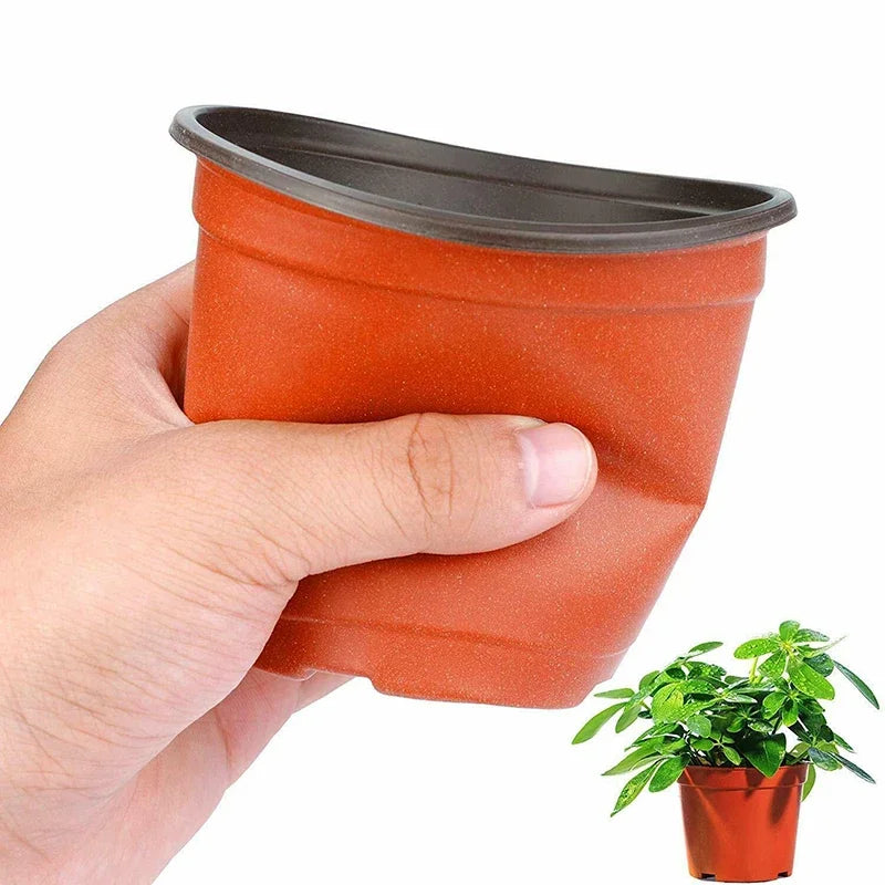 75 Flexible Plant Nursery Pots: Plastic Flower Plant Containers for Succulents, Seedlings, Cuttings, and Transplants