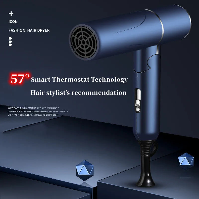 Popular Professional Hair Dryer: Foldable Electric Hair Dryer with Blue Light, High Power, Negative Ion, Salon Hair Tools, Home