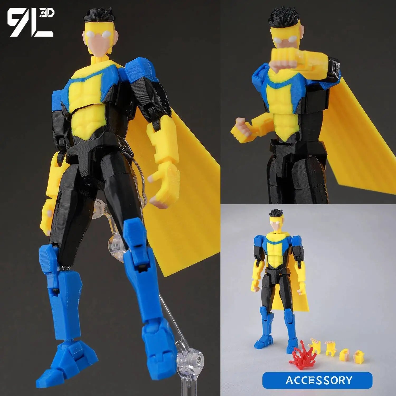 Superheroes Invincible 2.0 Anime Multi-Jointed Shapeshift Toys, Action Figures, Mannequin Model Ornaments, and Gifts Made with 9L3D Printing