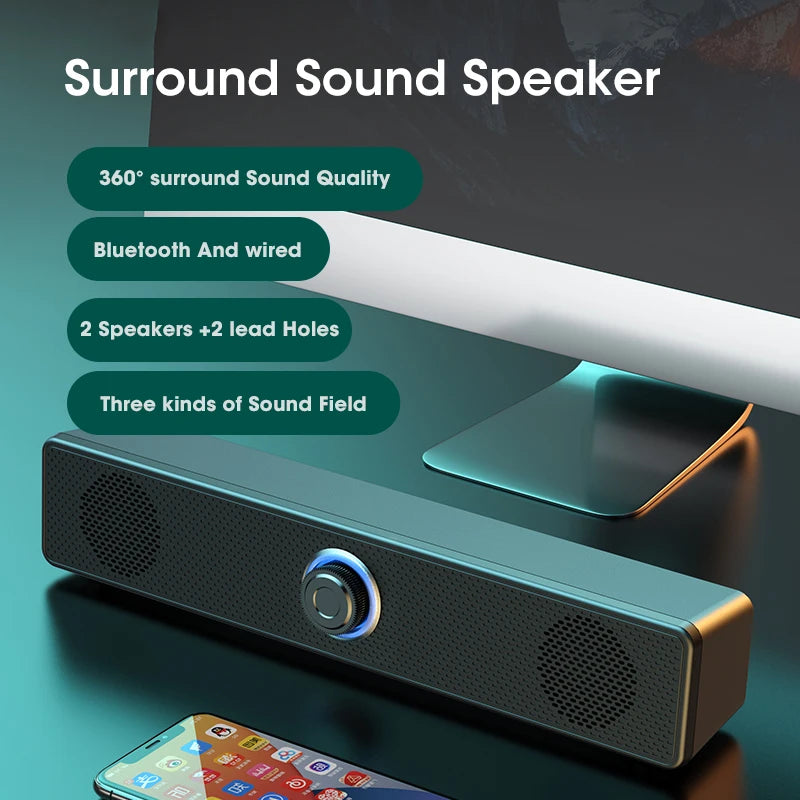 Superior Bluetooth Wired Dual-purpose High-volume Microphone and Two-in-One Speaker from HOMEFISH Computer Desktop