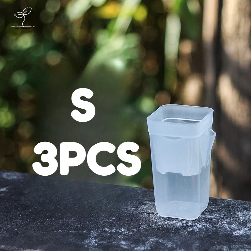 15 Self-Watering Plant Pots with Reservoirs for Mini Seedlings, Flowerpots, and Translucent Plastic Planters