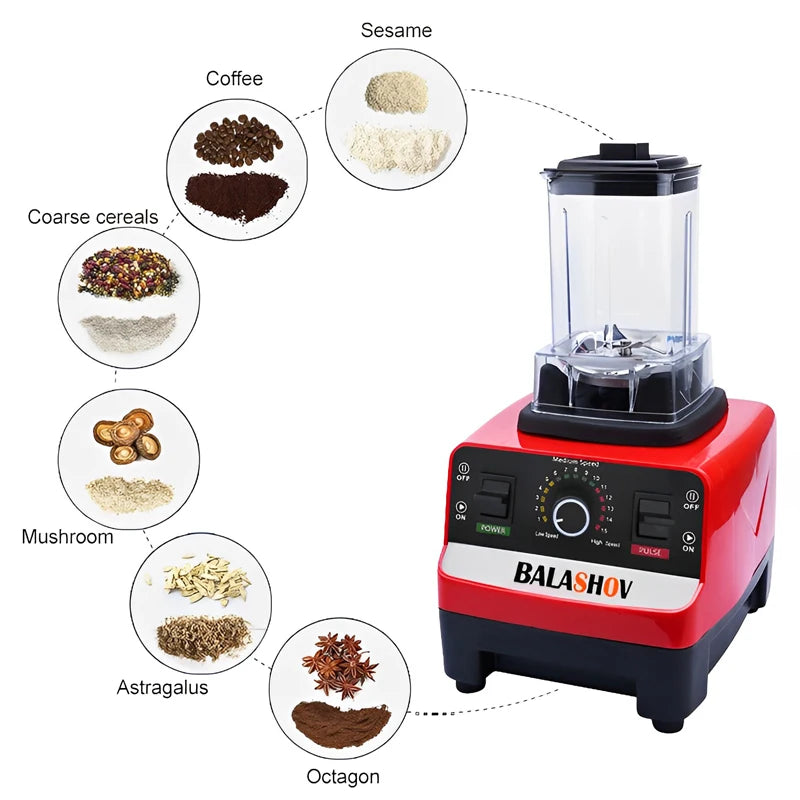 BPA-free 2000W Heavy Duty Commercial Blender Stationary Mixer Food Processor Ice Smoothies for Kitchen High Power Juicer Blender
