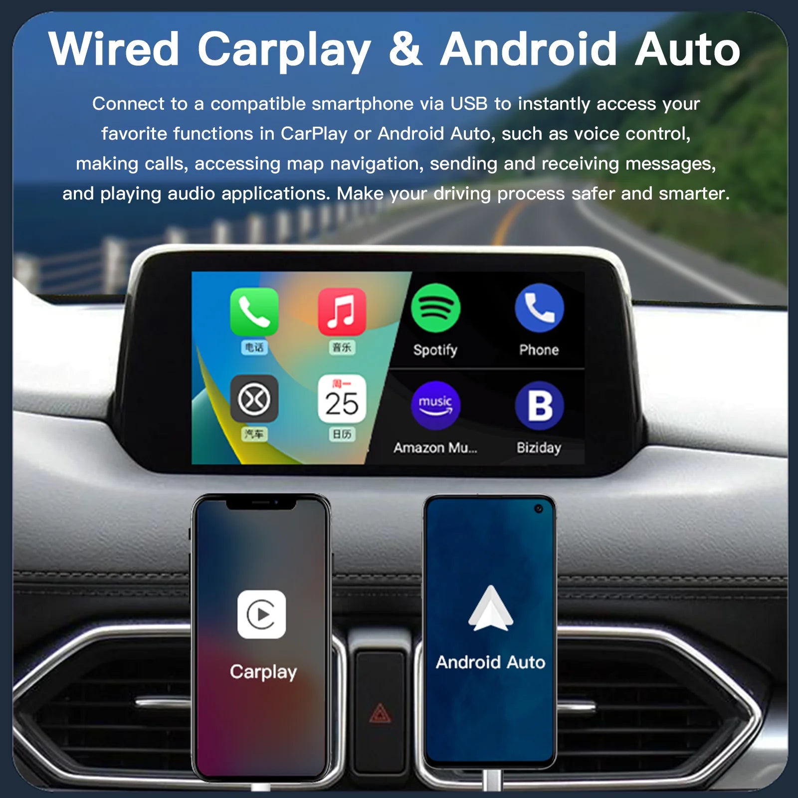Retrofit Mazda 2 3 6 CX3 CX5 CX8 CX9 MX5 TK78669U0C Kit's NEW P3 Wireless Apple CarPlay Android Auto Adapter USB Hub OEM