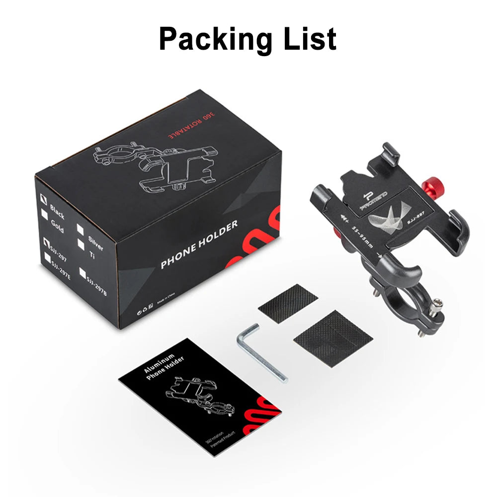 Bike Phone Mount Adjustable Non-Slip Aluminium Handlebar Bicycle Phone Holder for iPhone 13, 12, 11, Samsung S22, and S21