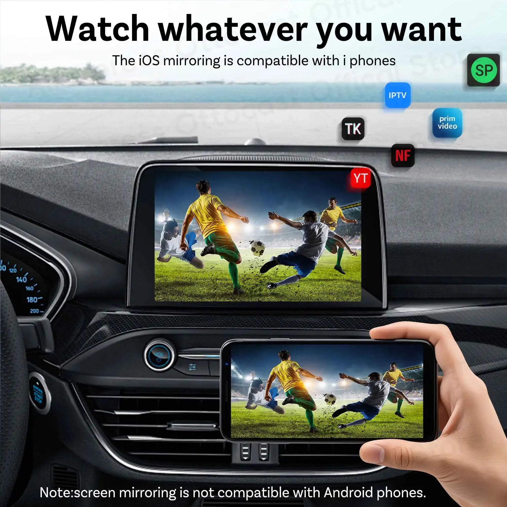 Ottocast Mini Air Tiny Cube 4.0 Wireless CarPlay Android Auto Adapter for iPhone iOS Mirroring Cast Screen Automotive Accessories 2026
