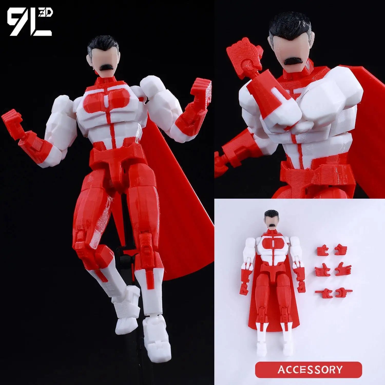 Superheroes Invincible 2.0 Anime Multi-Jointed Shapeshift Toys, Action Figures, Mannequin Model Ornaments, and Gifts Made with 9L3D Printing