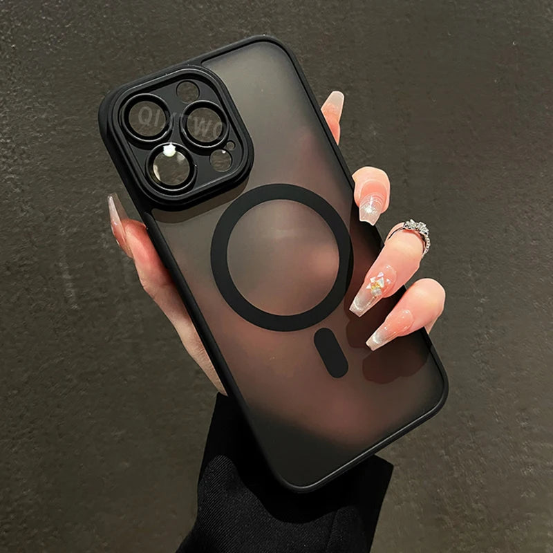 High-end Matte Armour with a Shockproof Cover for the Magsafe Magnetic Wireless Charging Case for the iPhone 11, 12, 13, 14, 15, 16, and 17 Air Pro Max