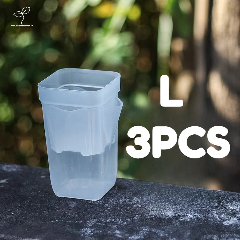 15 Self-Watering Plant Pots with Reservoirs for Mini Seedlings, Flowerpots, and Translucent Plastic Planters