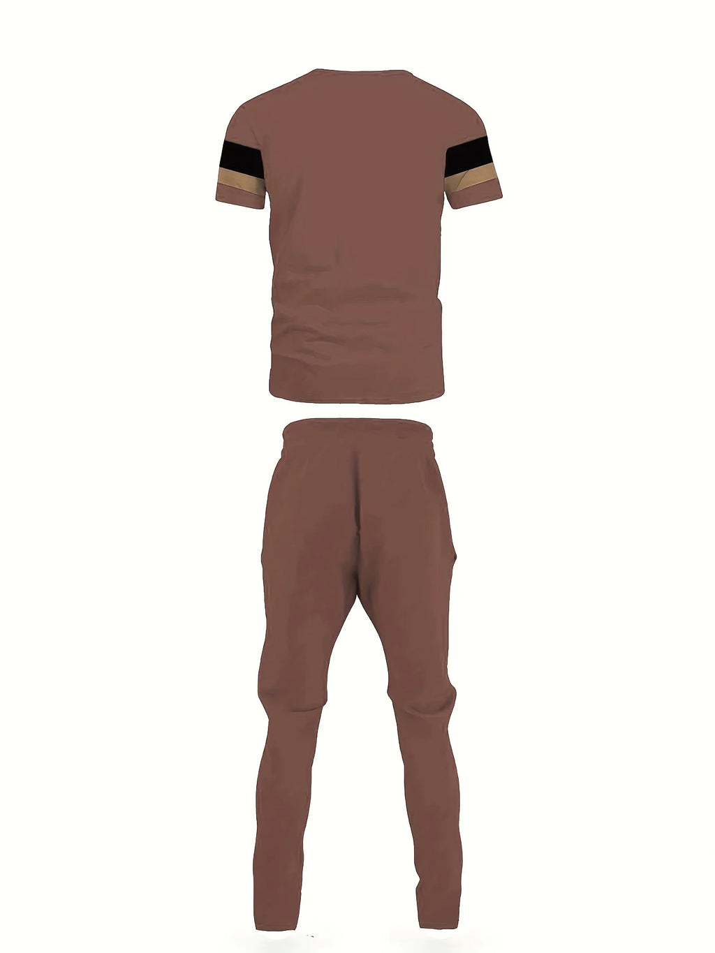 The new summer 2025 men's set with 3D striped prints is a stylish and laid-back piece of outdoor sportswear.