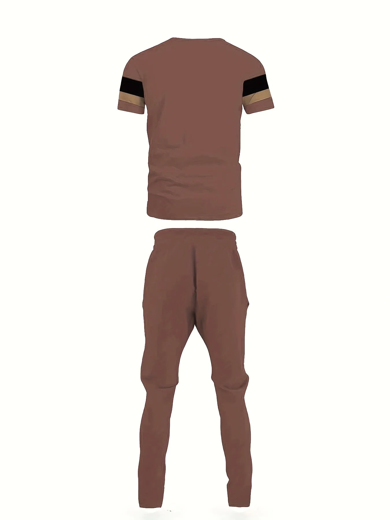 The new summer 2025 men's set with 3D striped prints is a stylish and laid-back piece of outdoor sportswear.