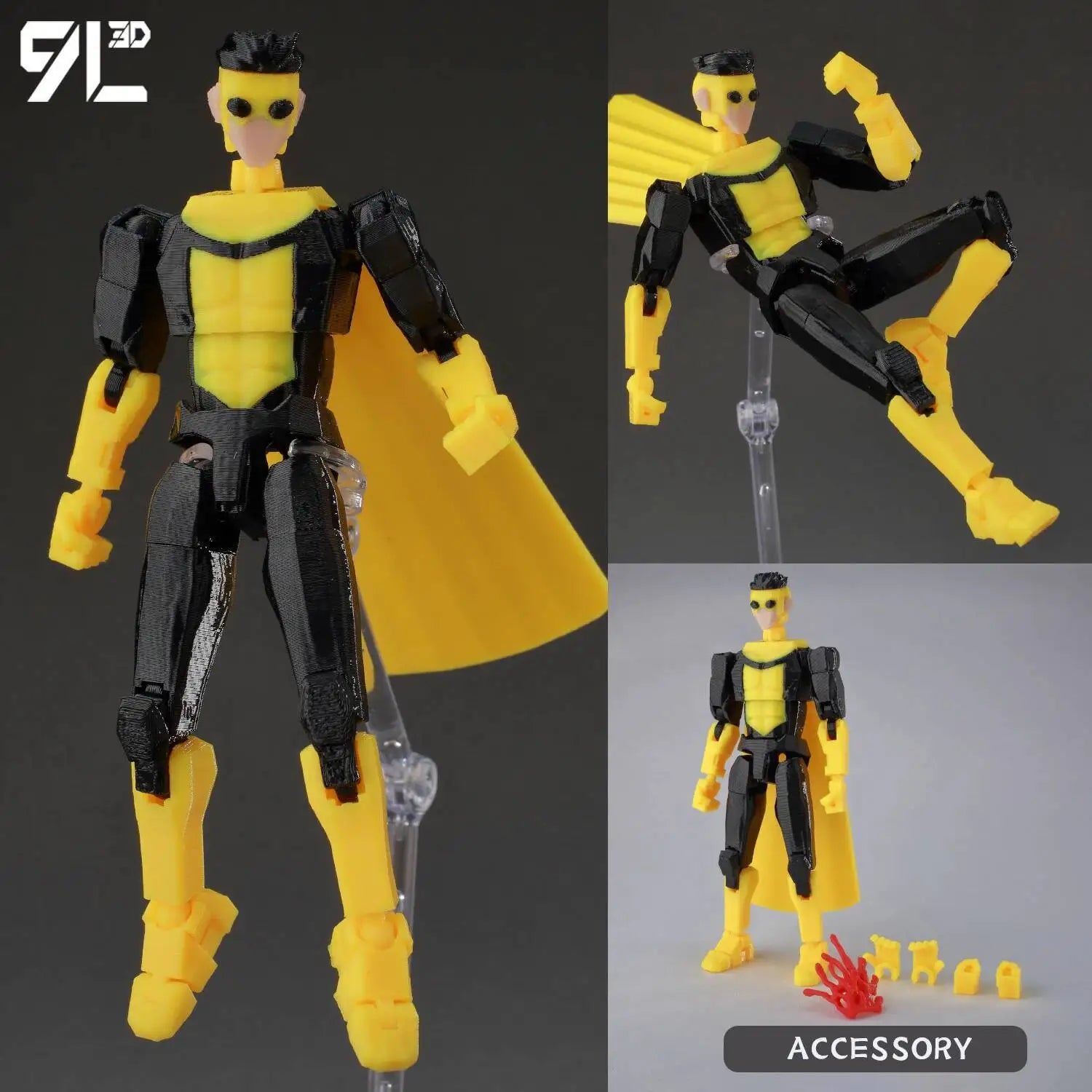 Superheroes Invincible 2.0 Anime Multi-Jointed Shapeshift Toys, Action Figures, Mannequin Model Ornaments, and Gifts Made with 9L3D Printing