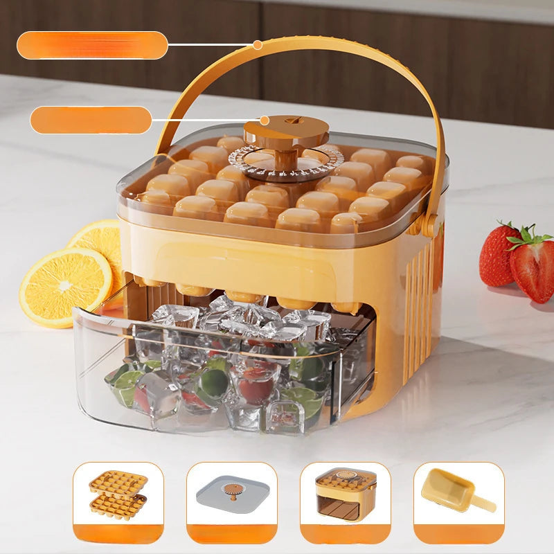 Large Capacity Ice Storage Ice Maker Press Ice Tray Ice Cube Mould Ice Box Ice Making Tool