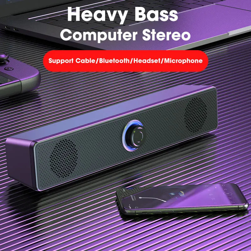 Superior Bluetooth Wired Dual-purpose High-volume Microphone and Two-in-One Speaker from HOMEFISH Computer Desktop