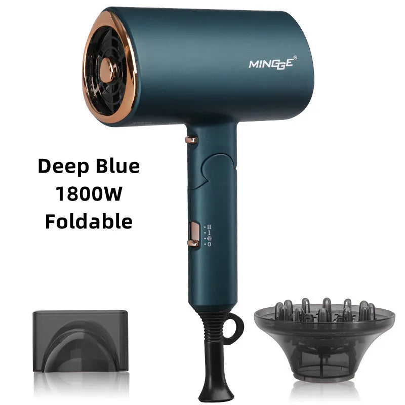 Popular Professional Hair Dryer: Foldable Electric Hair Dryer with Blue Light, High Power, Negative Ion, Salon Hair Tools, Home