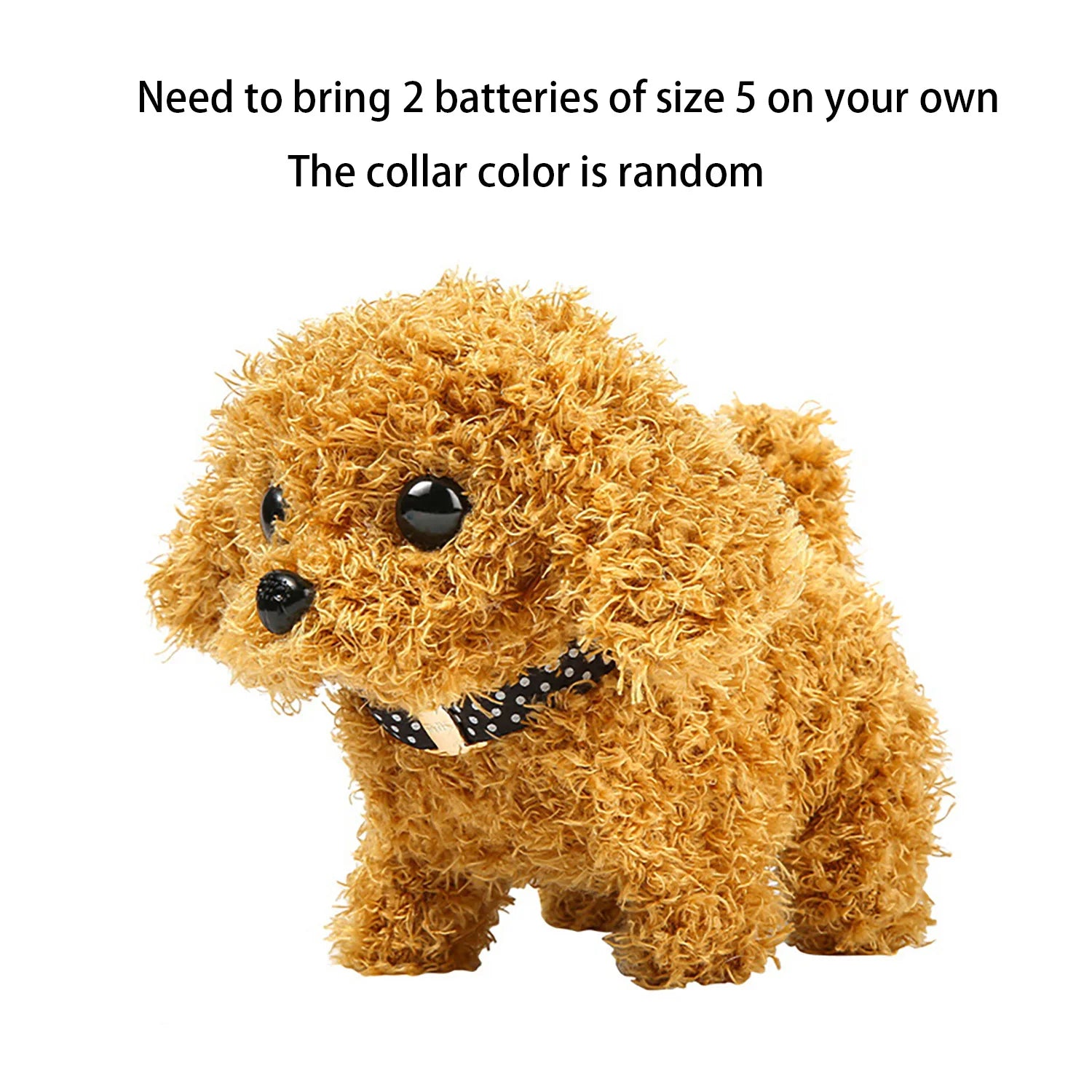 An electric puppy toy, a robotic dog, a simulated plush electronic dog, a walking and barking electronic pet, and a holiday present