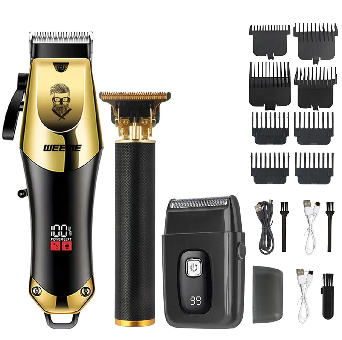 The T9 Vintage Men's Electric Hair Clipper Beard Trimmer/Rechargeable Hair Cutting Machine with Nose Hair Trimmer Kit is a great gift for a boyfriend.