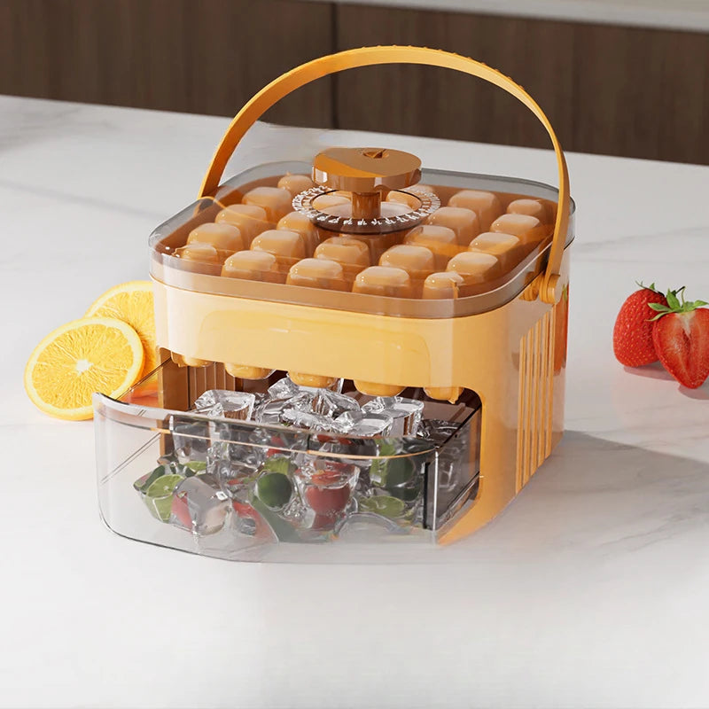 Large Capacity Ice Storage Ice Maker Press Ice Tray Ice Cube Mould Ice Box Ice Making Tool